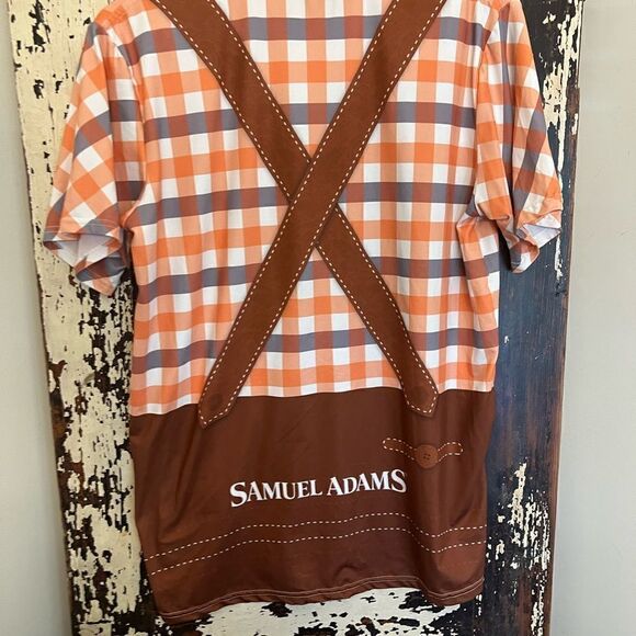 Samuel Adam’s Ok-To-Beer-Fest lederhosen Octoberfest 🍺 poly T-shirt. Men’s M - Picture 2 of 5